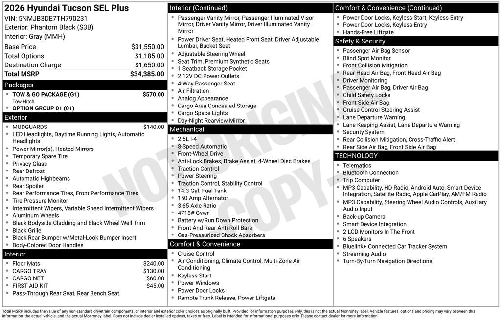 2026 Hyundai Tucson SEL Plus