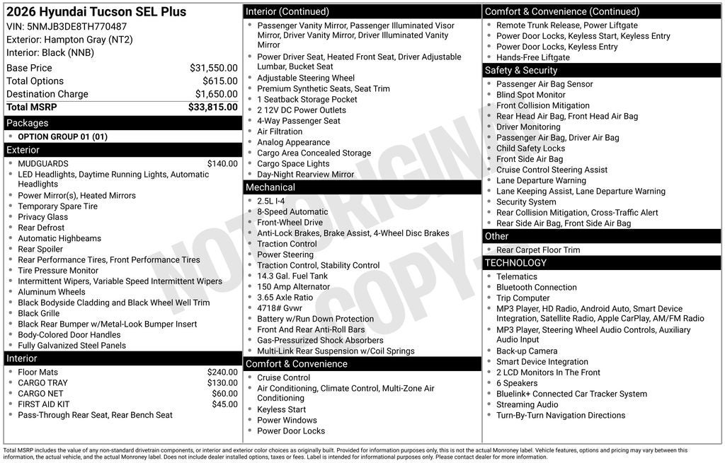 2026 Hyundai Tucson SEL Plus