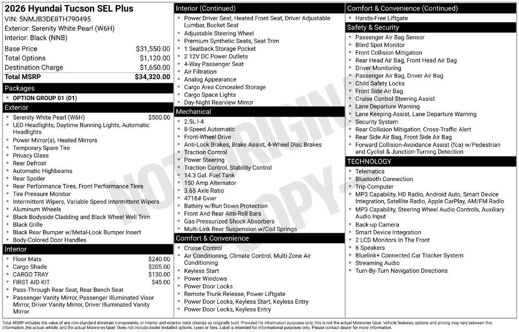 2026 Hyundai Tucson SEL Plus