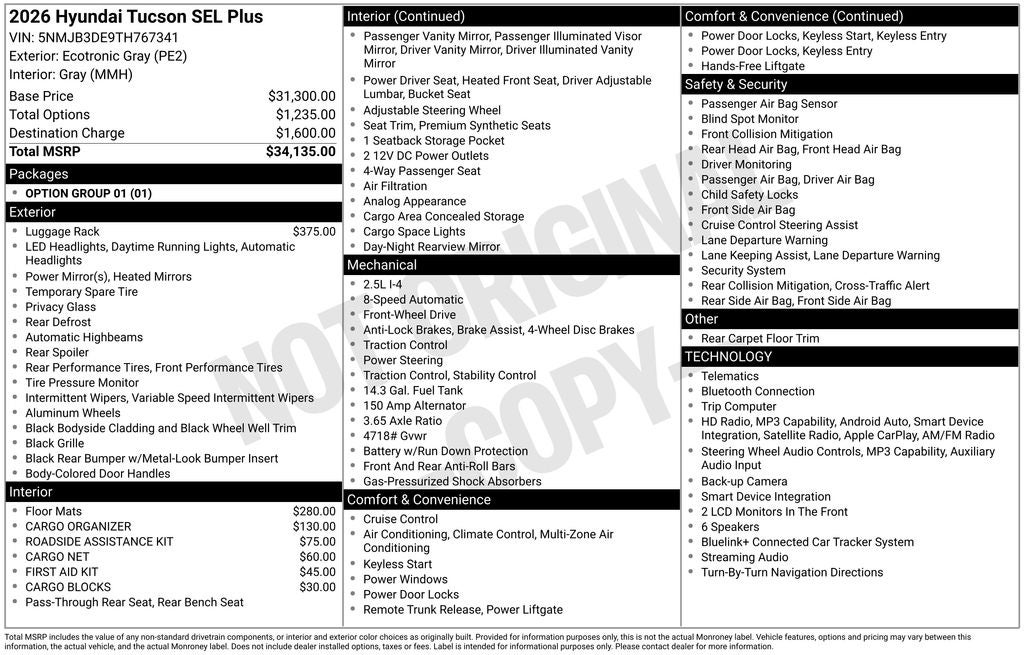 2026 Hyundai Tucson SEL Plus