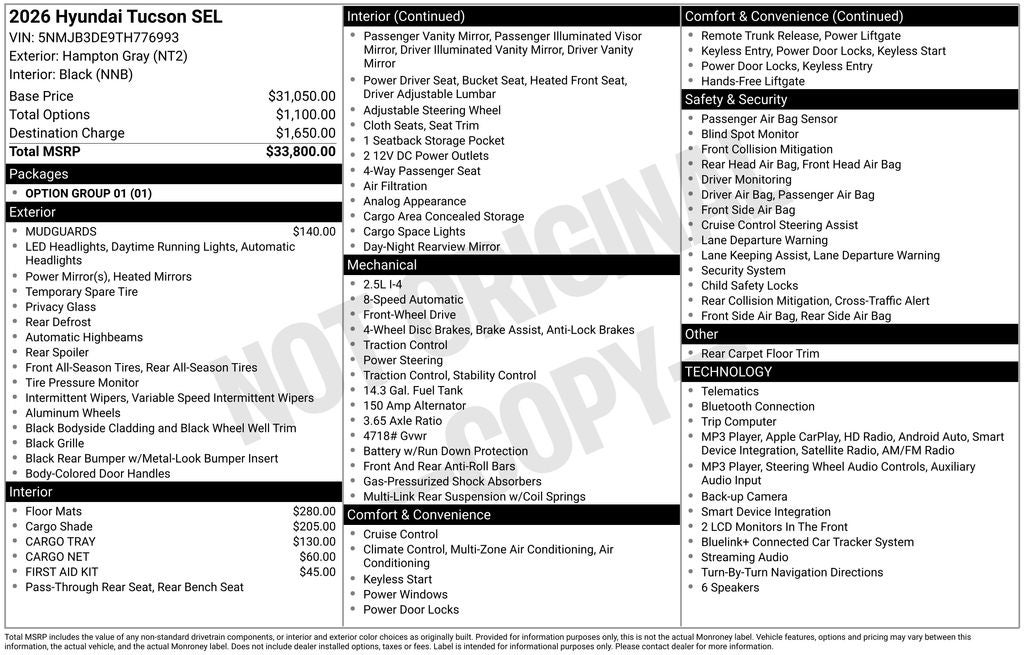 2026 Hyundai Tucson SEL