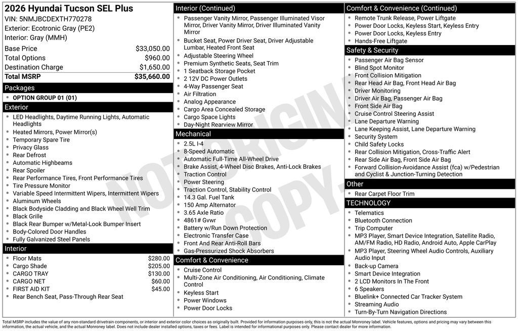 2026 Hyundai Tucson SEL Plus