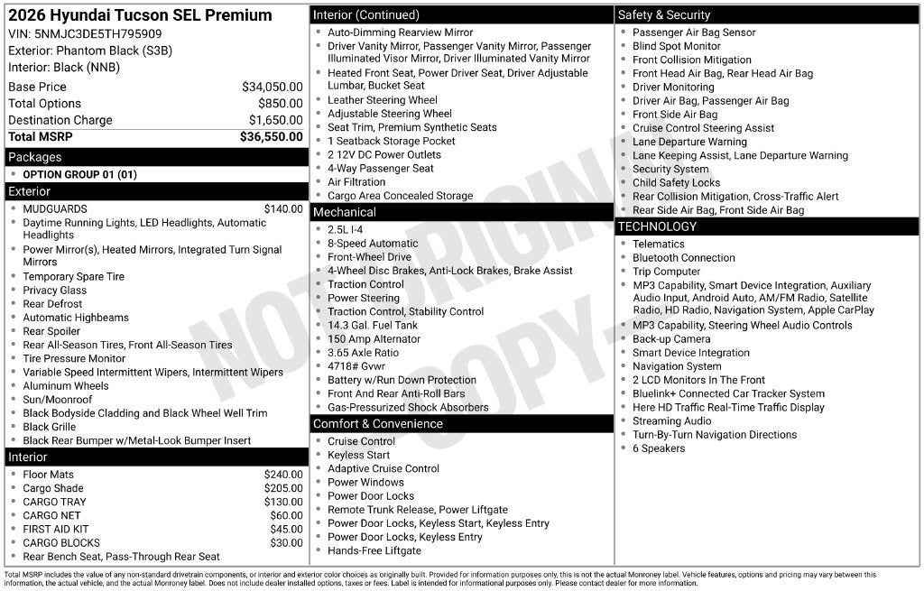 2026 Hyundai Tucson SEL Premium