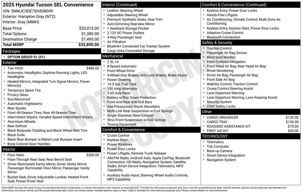 2025 Hyundai Tucson SEL Convenience