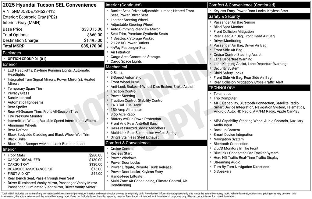 2025 Hyundai Tucson SEL Convenience