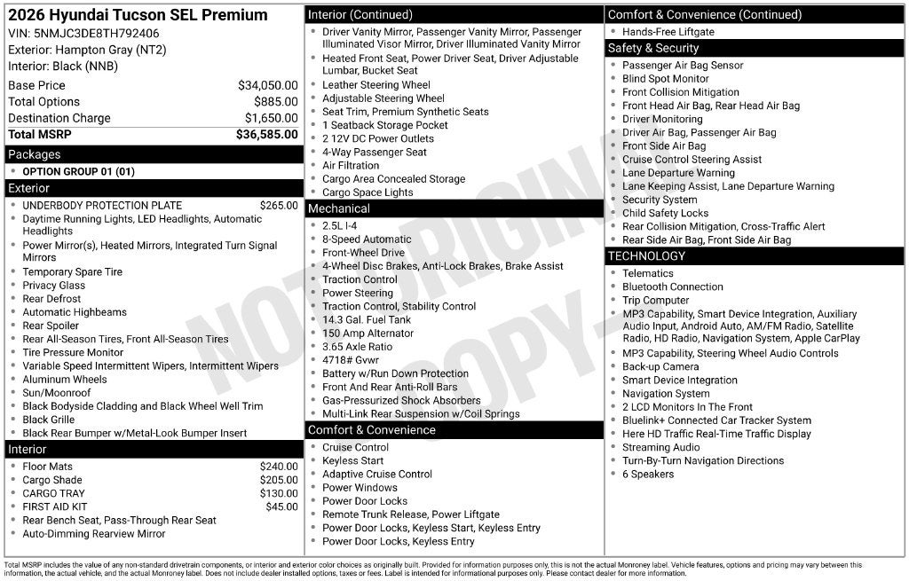 2026 Hyundai Tucson SEL Premium