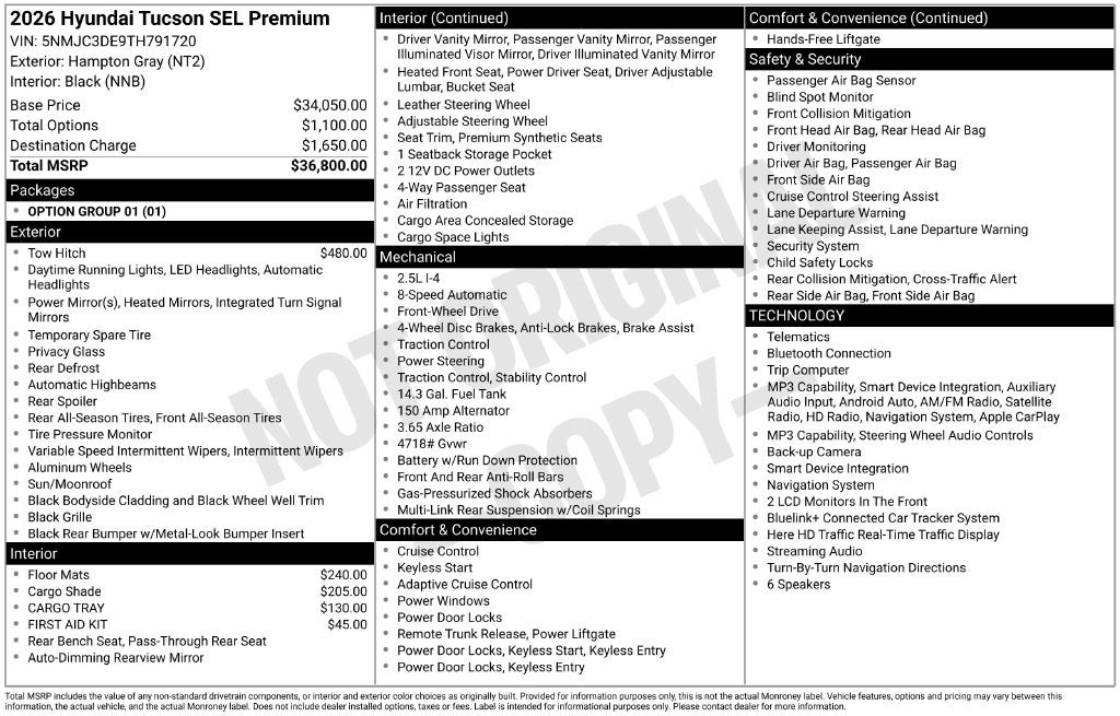2026 Hyundai Tucson SEL Premium