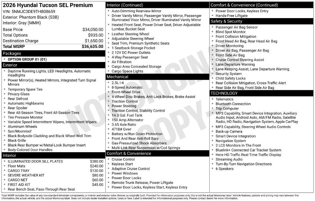 2026 Hyundai Tucson SEL Premium