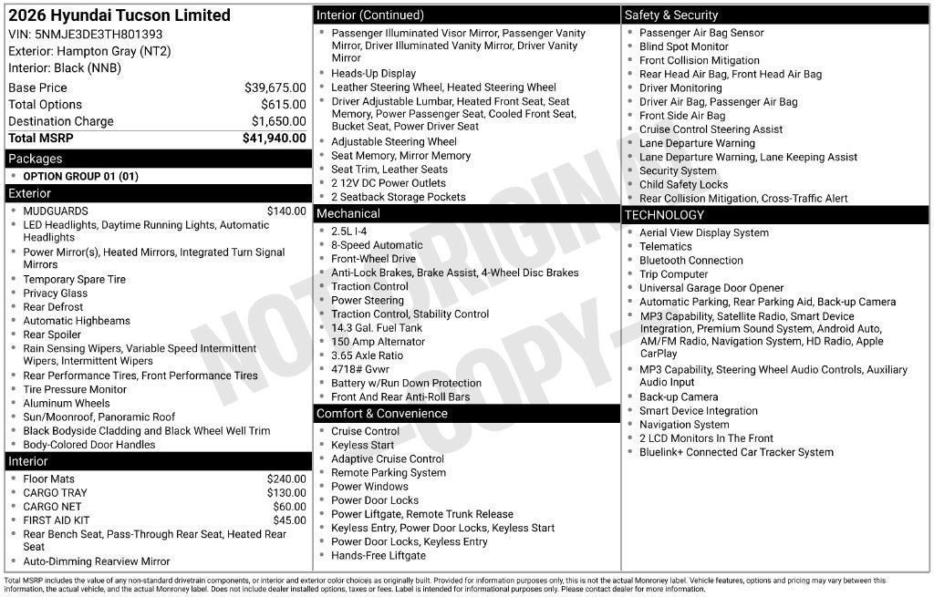 2026 Hyundai Tucson Limited