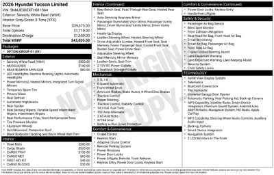2026 Hyundai Tucson Limited