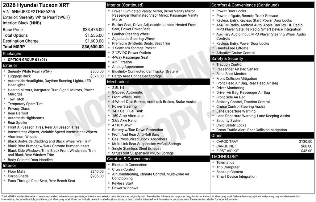 2026 Hyundai Tucson XRT