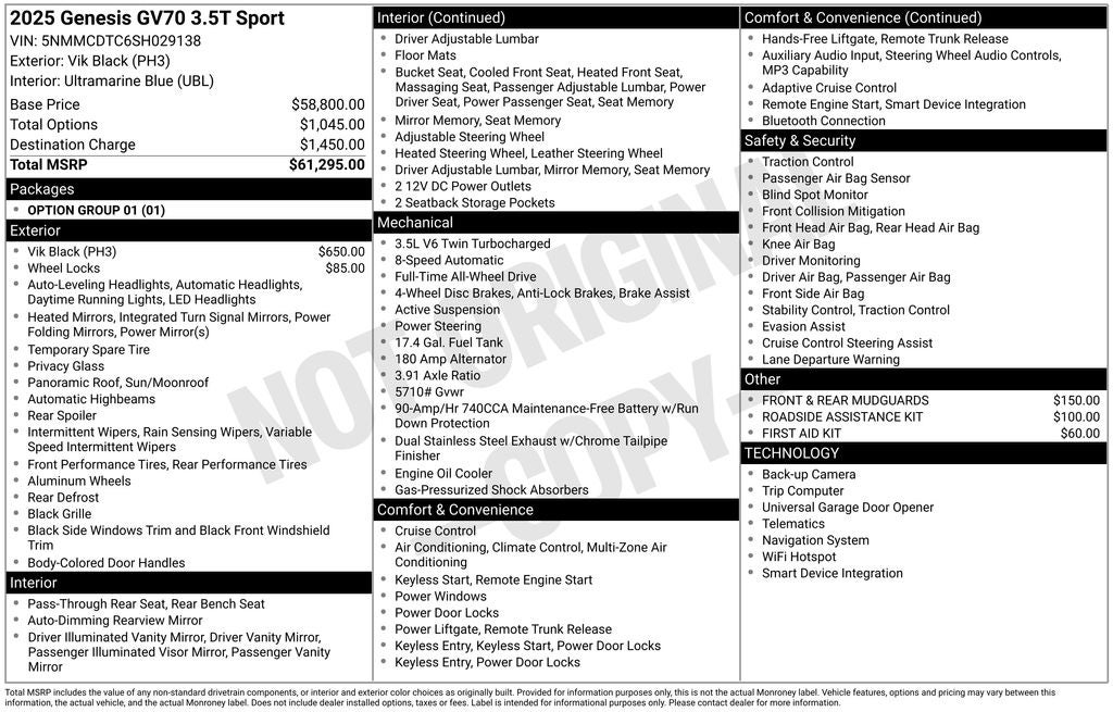 2025 Genesis GV70 3.5T Sport