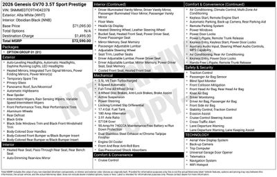 2026 Genesis GV70 3.5T Sport Prestige