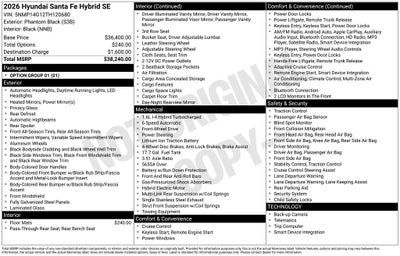 2026 Hyundai Santa Fe Hybrid SE