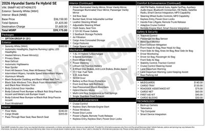 2026 Hyundai Santa Fe Hybrid SE