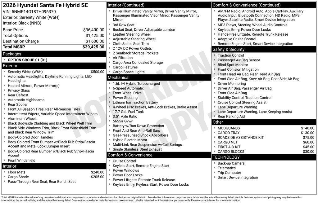 2026 Hyundai Santa Fe Hybrid SE