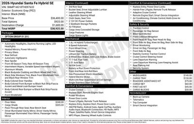 2026 Hyundai Santa Fe Hybrid SE
