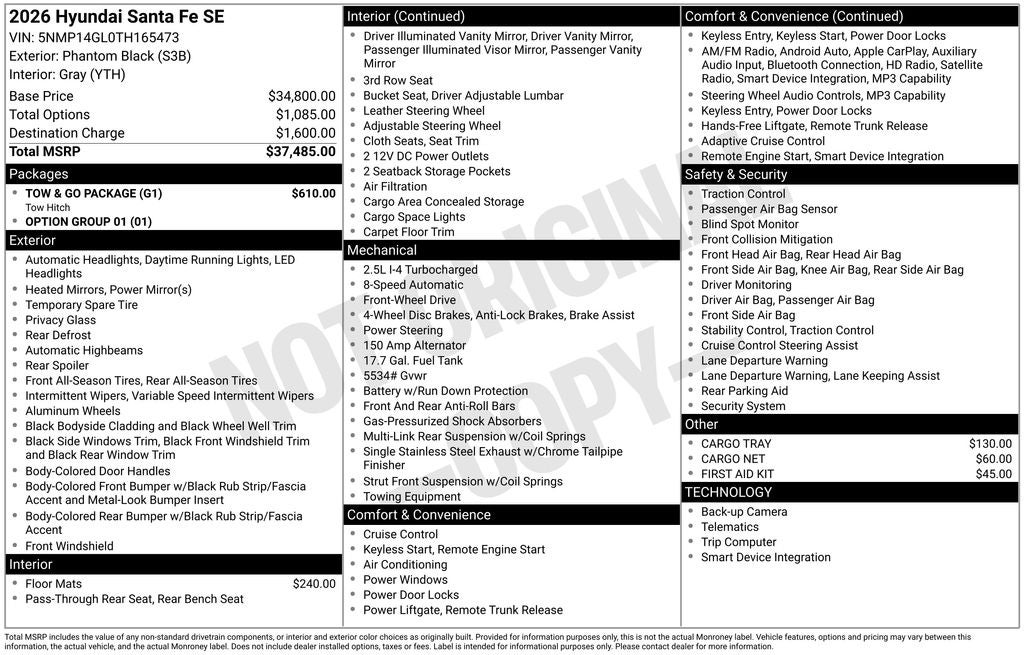 2026 Hyundai Santa Fe SE
