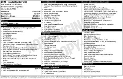 2026 Hyundai Santa Fe SE