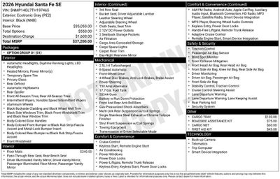 2026 Hyundai Santa Fe SE