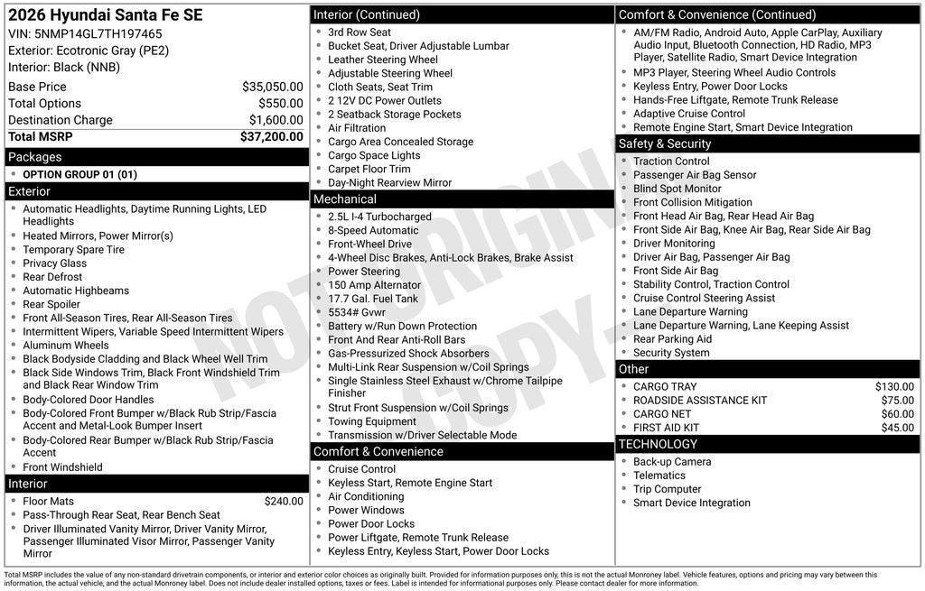2026 Hyundai Santa Fe SE