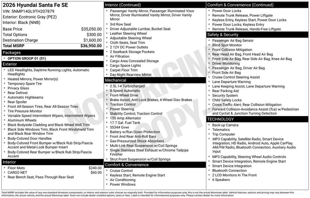 2026 Hyundai Santa Fe SE