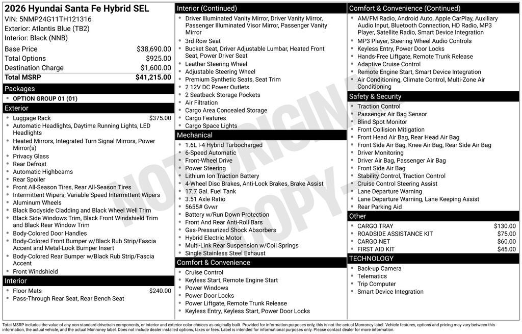 2026 Hyundai Santa Fe Hybrid SEL