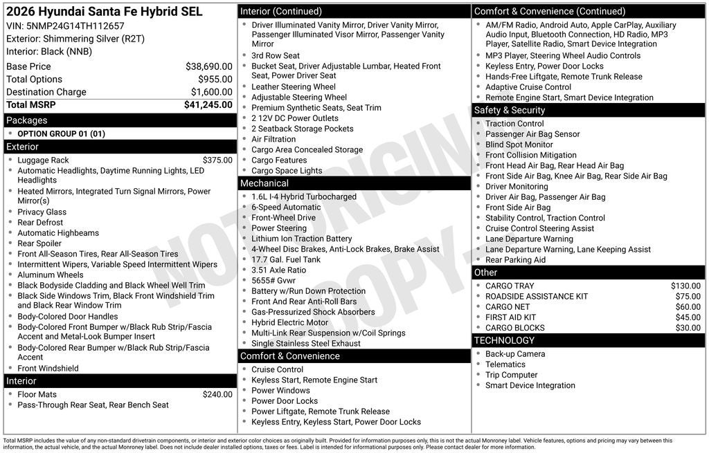 2026 Hyundai Santa Fe Hybrid SEL