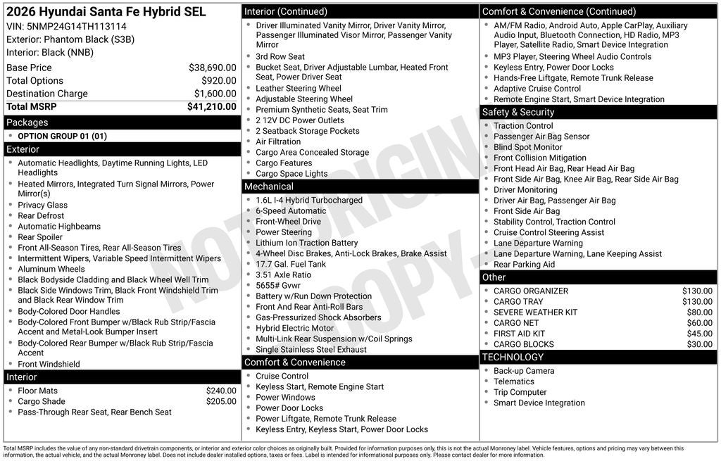 2026 Hyundai Santa Fe Hybrid SEL