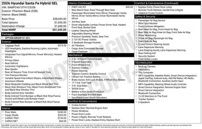 2026 Hyundai Santa Fe Hybrid SEL