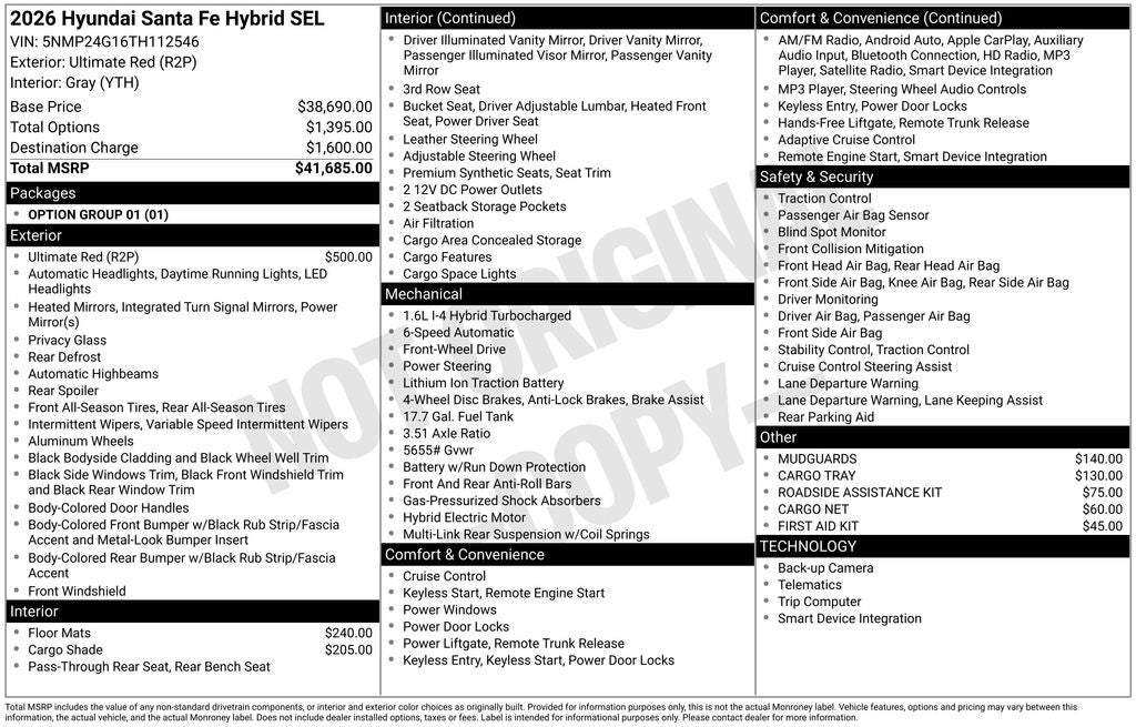 2026 Hyundai Santa Fe Hybrid SEL