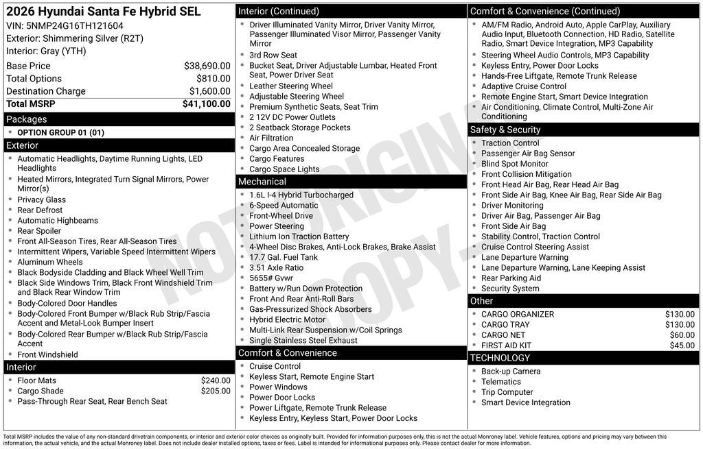 2026 Hyundai Santa Fe Hybrid SEL