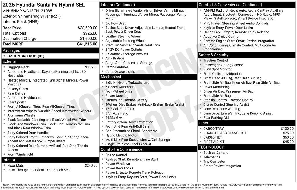 2026 Hyundai Santa Fe Hybrid SEL