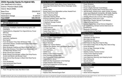 2026 Hyundai Santa Fe Hybrid SEL