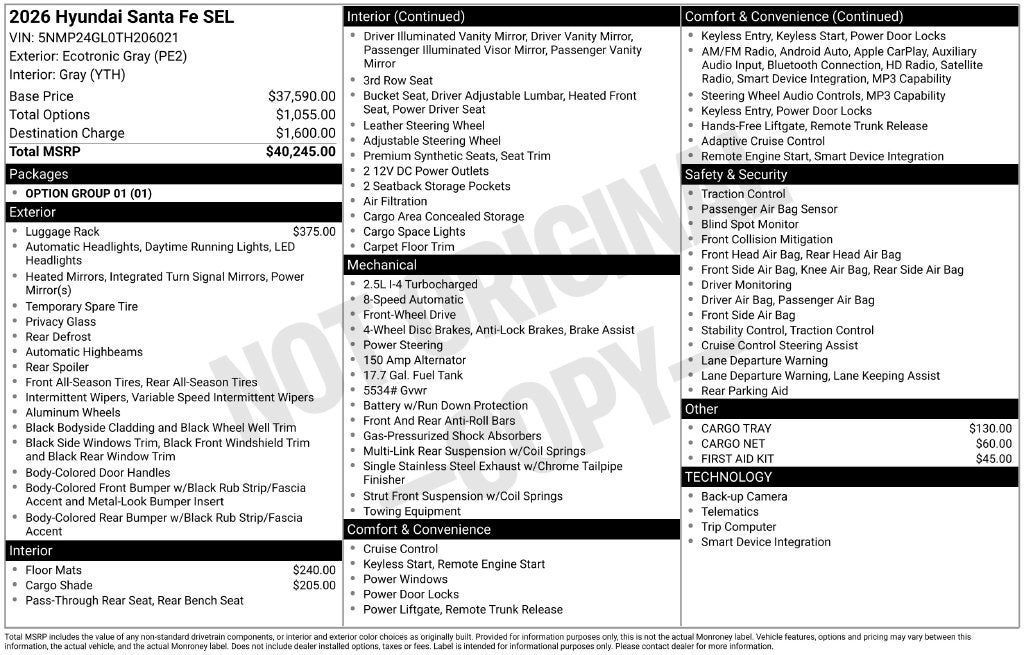 2026 Hyundai Santa Fe SEL
