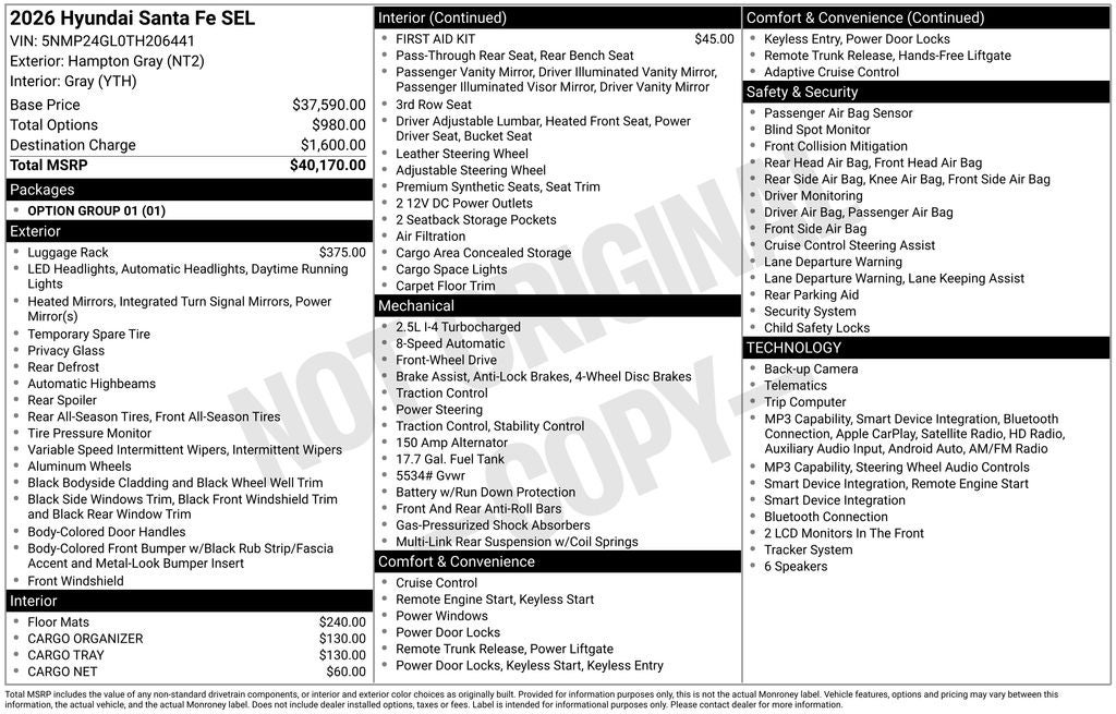 2026 Hyundai Santa Fe SEL