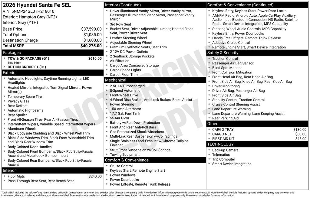 2026 Hyundai Santa Fe SEL