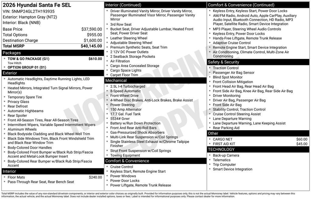 2026 Hyundai Santa Fe SEL