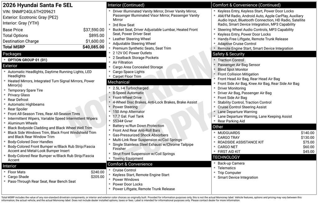 2026 Hyundai Santa Fe SEL