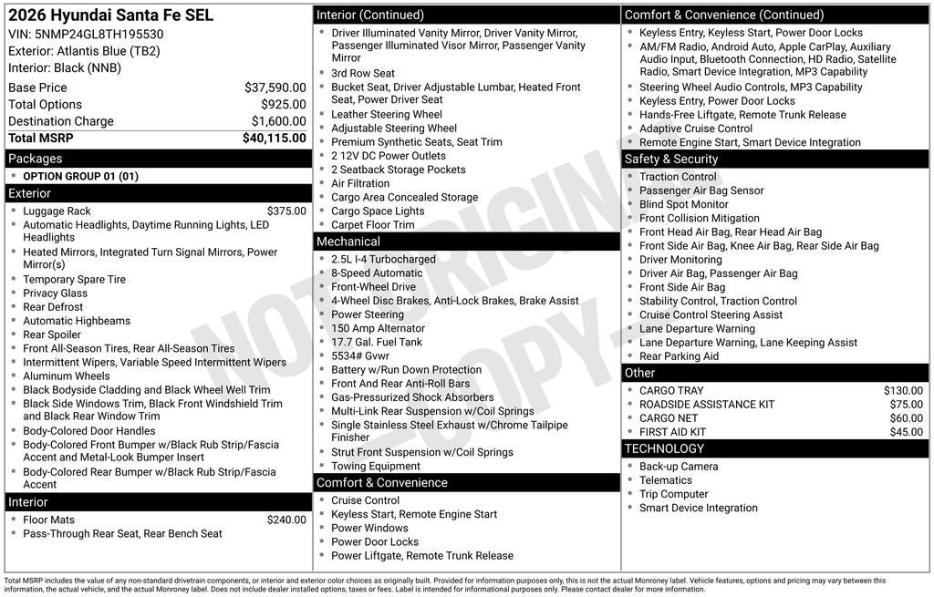 2026 Hyundai Santa Fe SEL