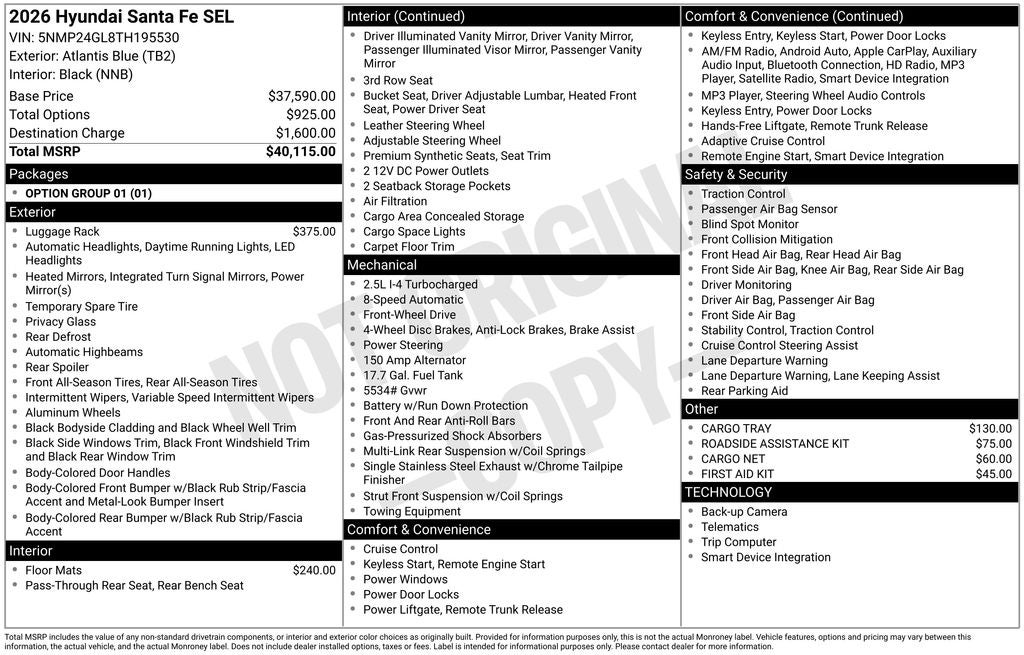 2026 Hyundai Santa Fe SEL