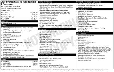 2027 Hyundai Santa Fe Hybrid Limited