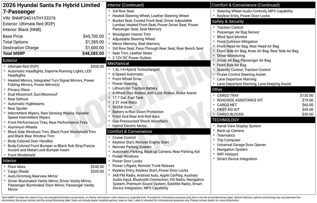 2026 Hyundai Santa Fe Hybrid Limited