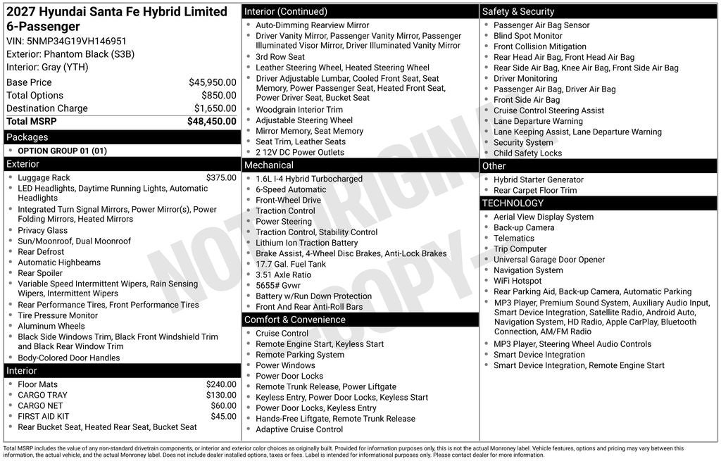 2027 Hyundai Santa Fe Hybrid Limited