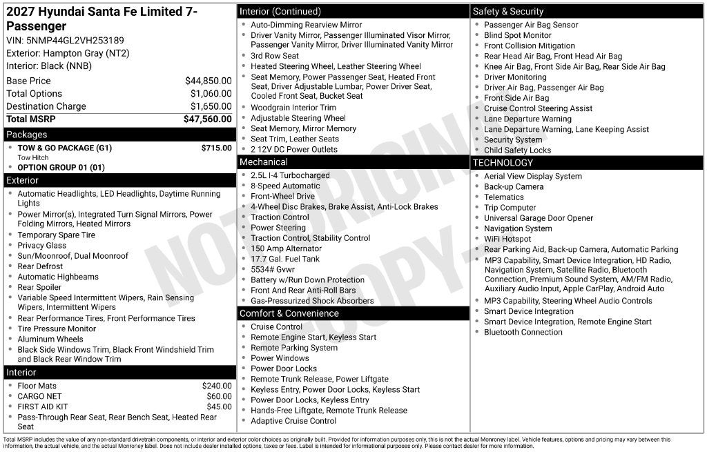 2027 Hyundai Santa Fe Limited