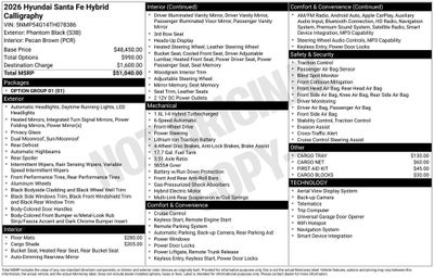 2026 Hyundai Santa Fe Hybrid Calligraphy