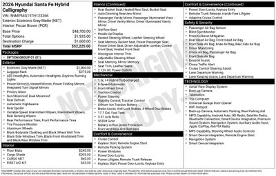 2026 Hyundai Santa Fe Hybrid Calligraphy
