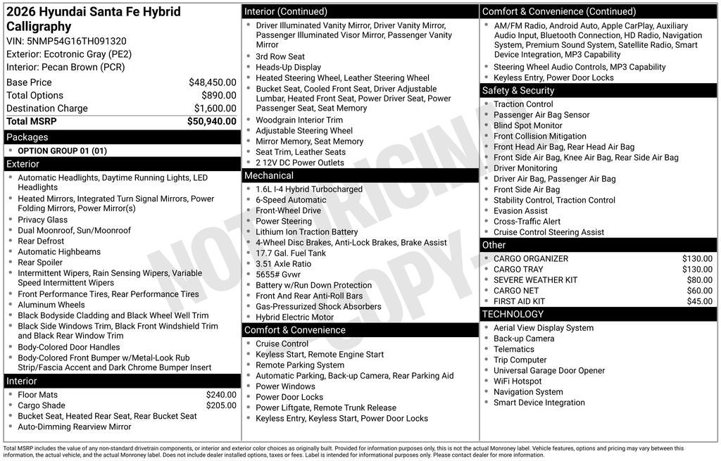 2026 Hyundai Santa Fe Hybrid Calligraphy