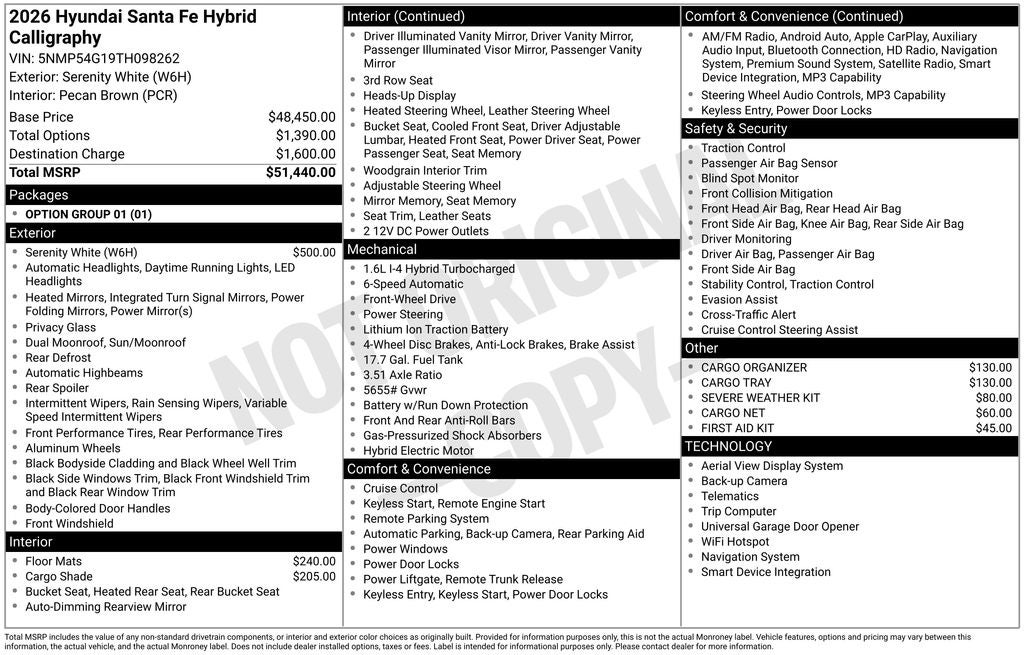2026 Hyundai Santa Fe Hybrid Calligraphy