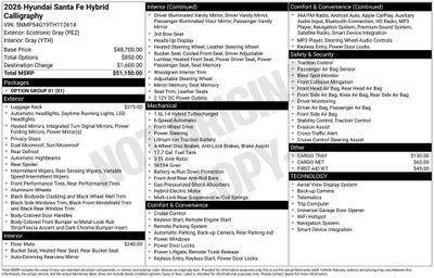 2026 Hyundai Santa Fe Hybrid Calligraphy